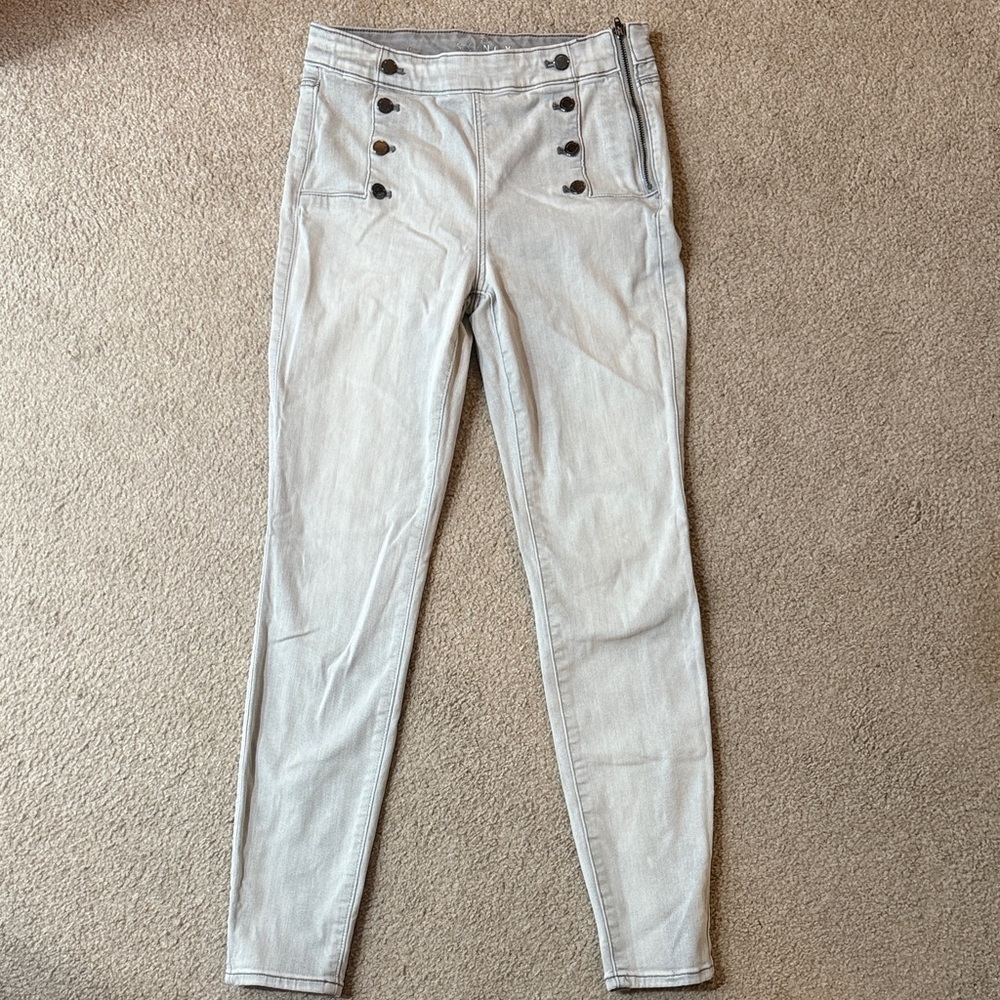 White House Black Market High Rise Jeans - Light Gray